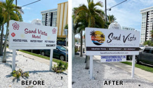 before after of sandvista sign